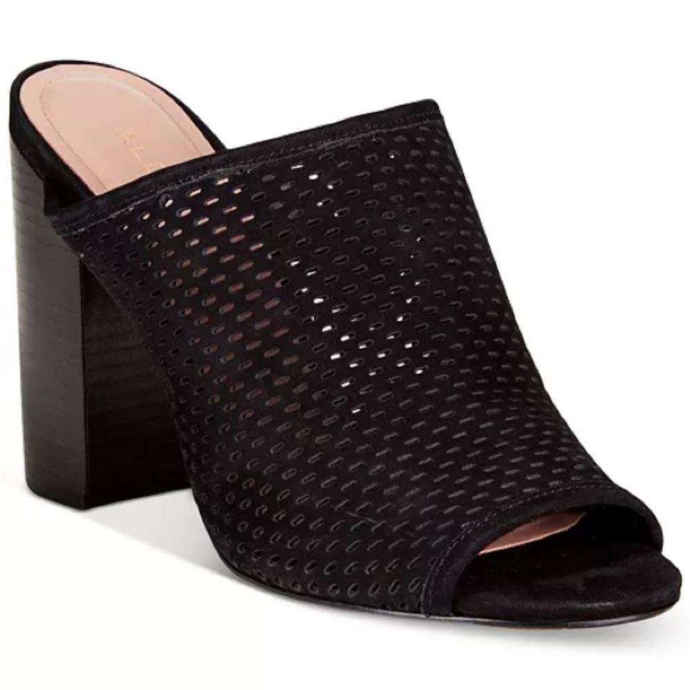 Aldo Thiasa Peep-Toe Slides - Black